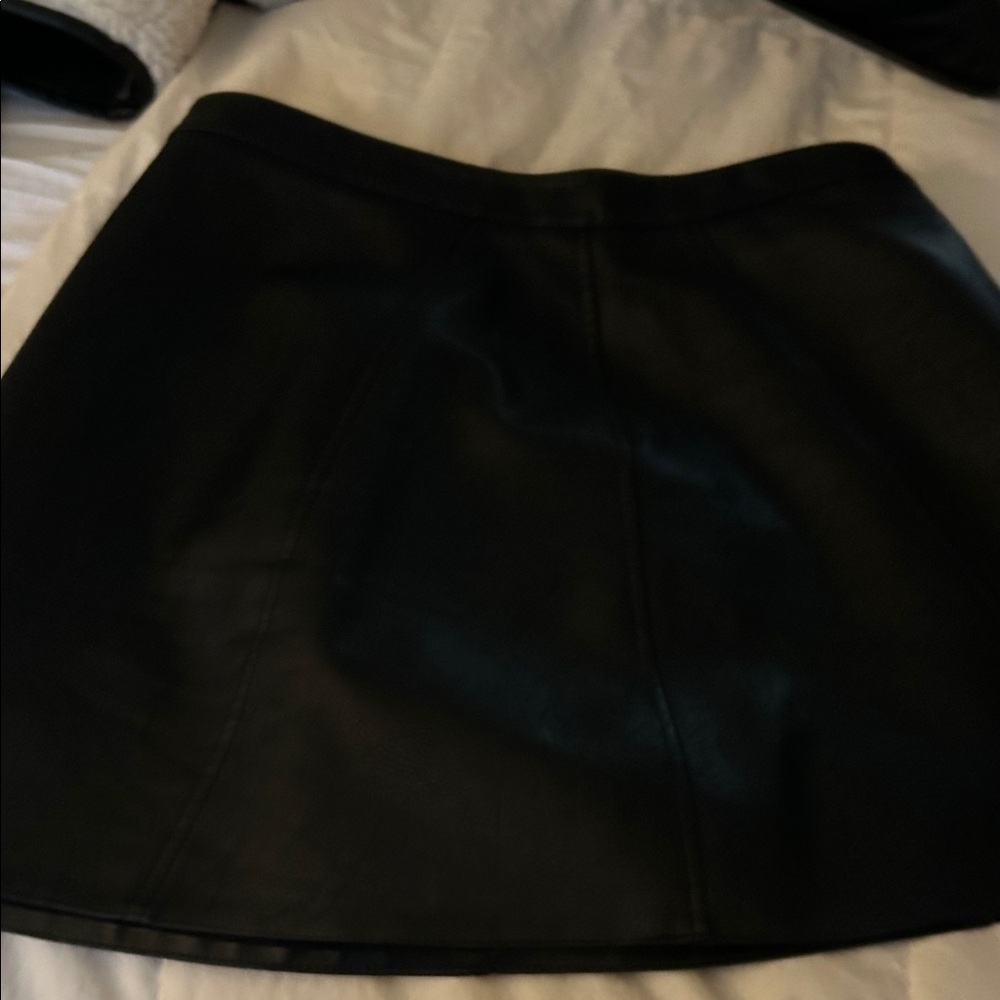 Zara Black Faux Leather Mini Skirt
